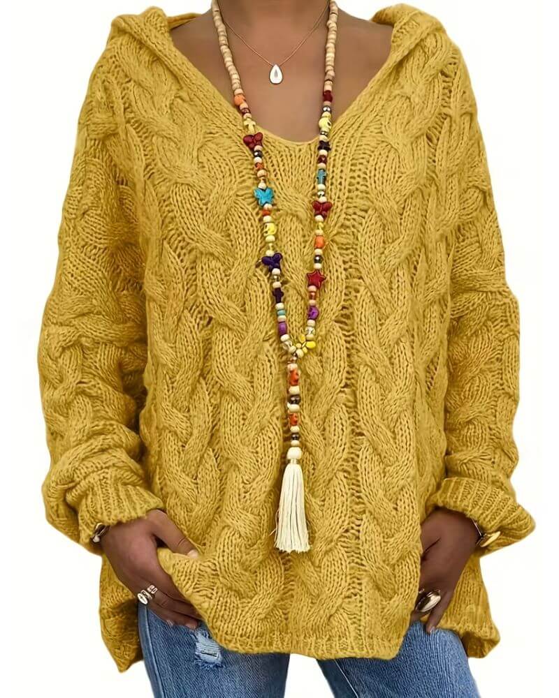 Svanstrom l Andningsbar Stickad Huvtröja