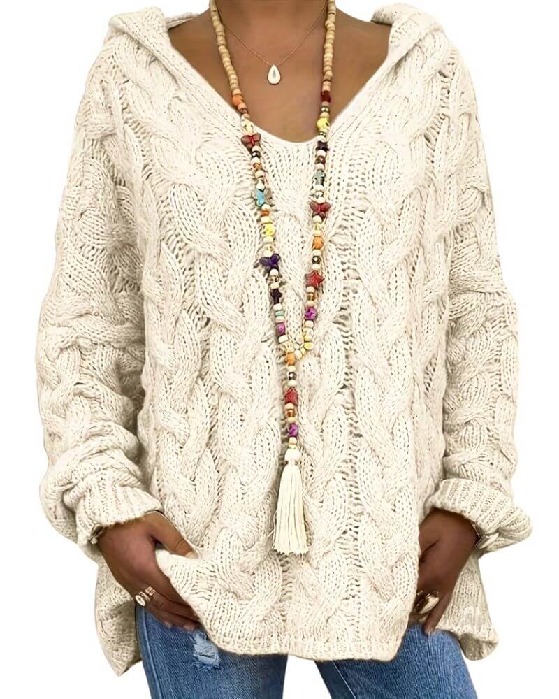 Svanstrom l Andningsbar Stickad Huvtröja