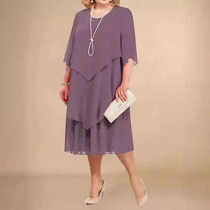 Svanstrom l Elegant Chiffongklänning Med Oregelbundna Lager