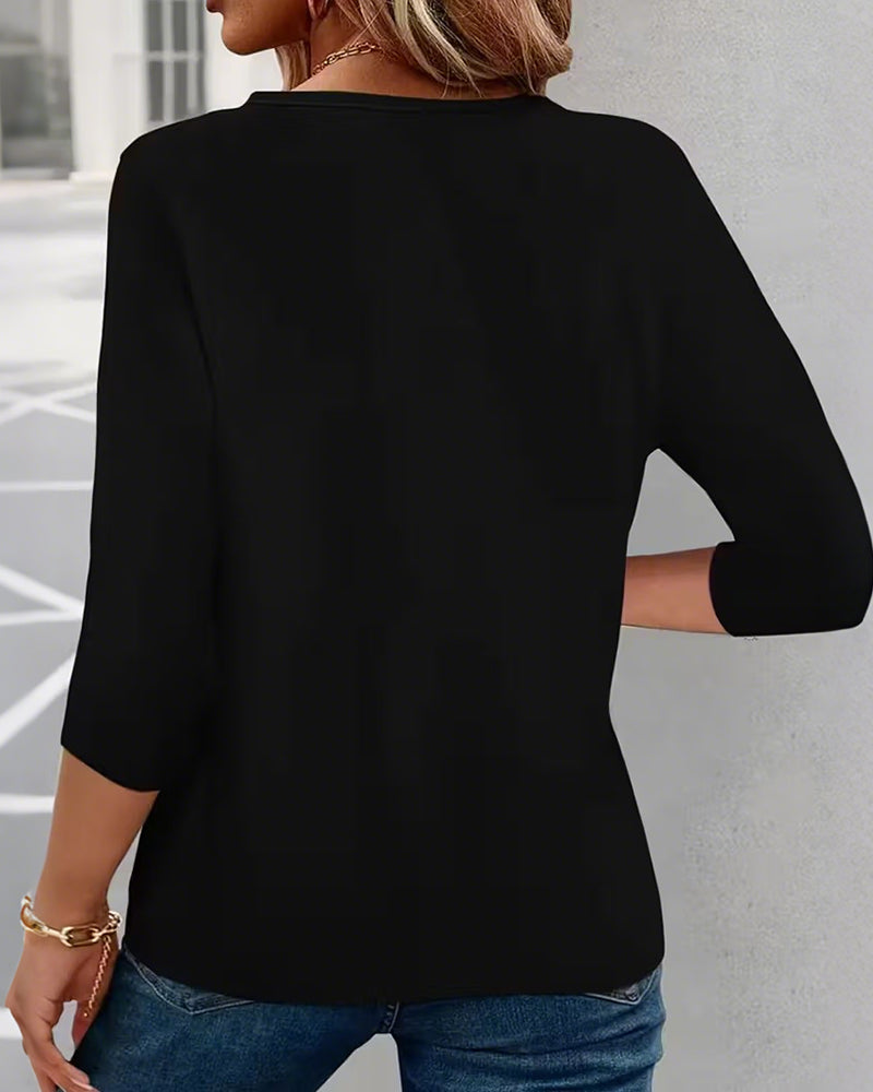 Svanstrom l V-Hals Hjärtfomad Topp