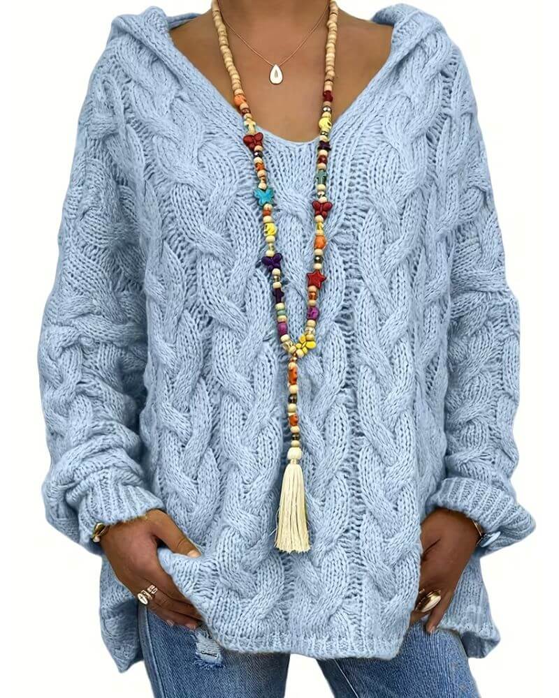 Svanstrom l Andningsbar Stickad Huvtröja