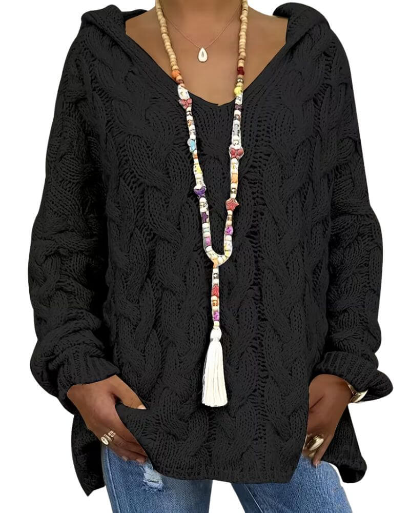 Svanstrom l Andningsbar Stickad Huvtröja