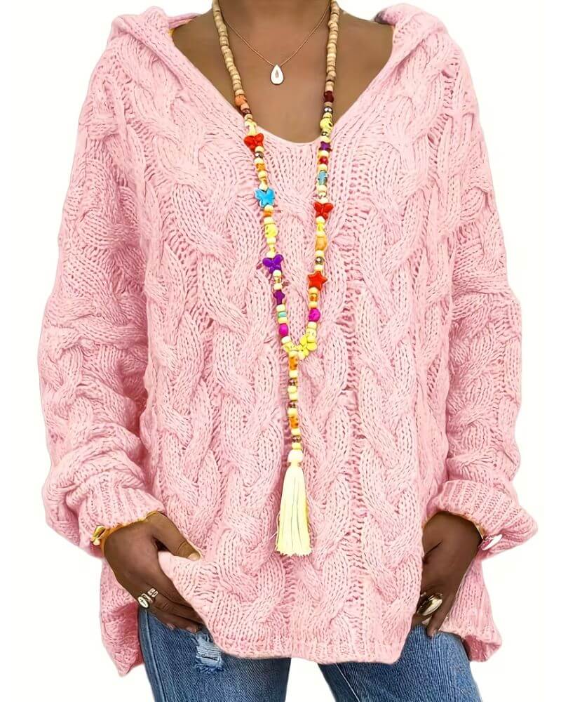 Svanstrom l Andningsbar Stickad Huvtröja