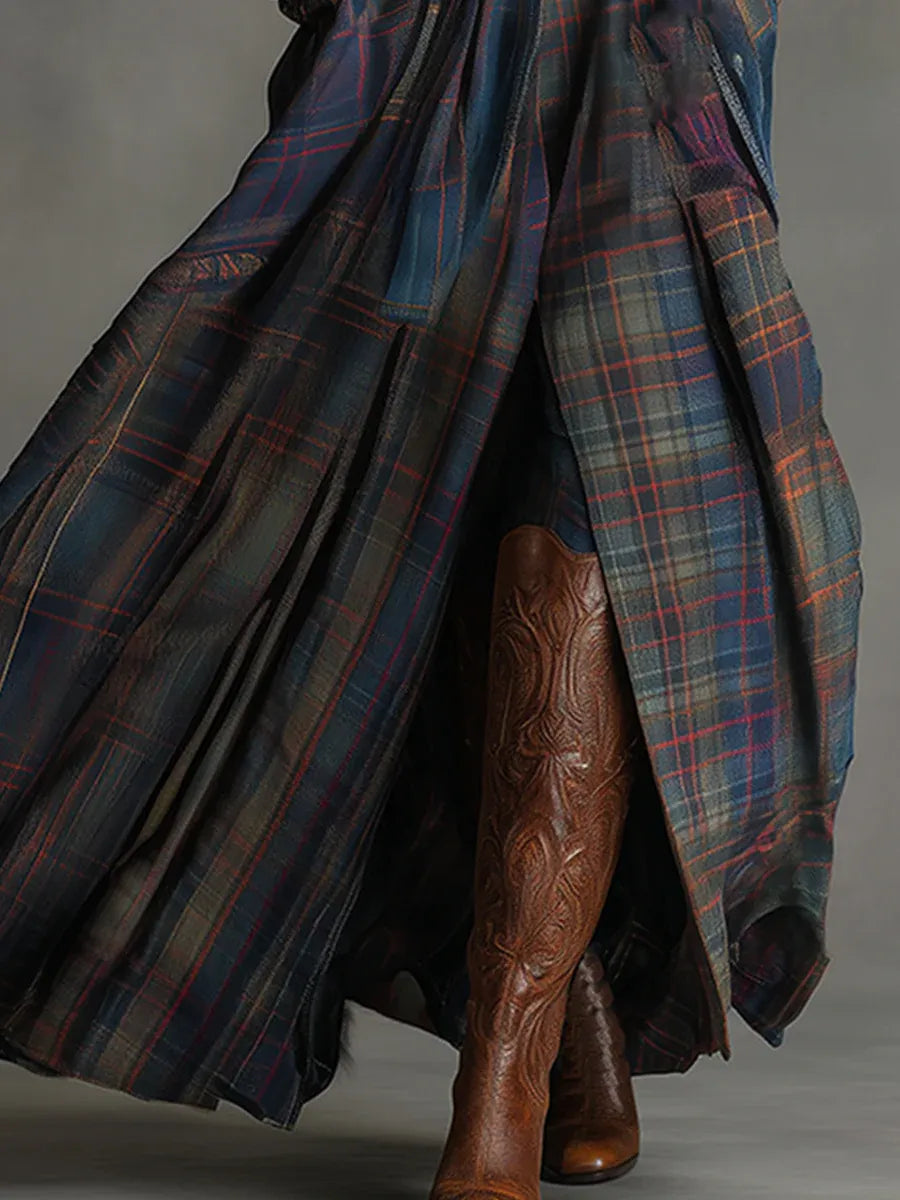 Svanstrom | Bohemisk Elegans Skinn Och Rutig Kjol