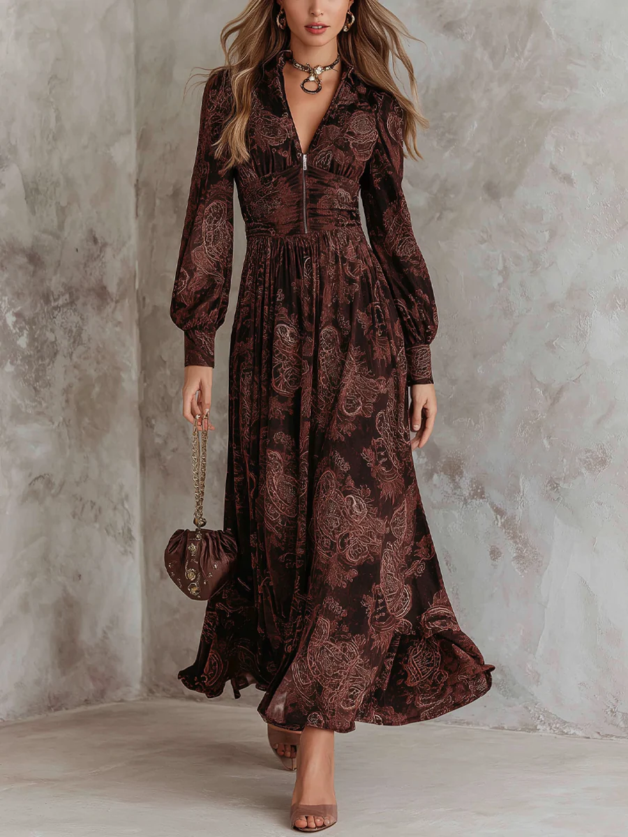 Svanstrom | Paisley Zip Maxi Klänning