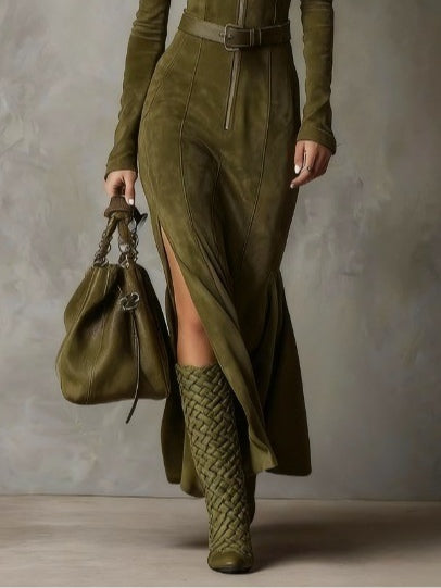 Svanstrom l Lång Mockaklänning